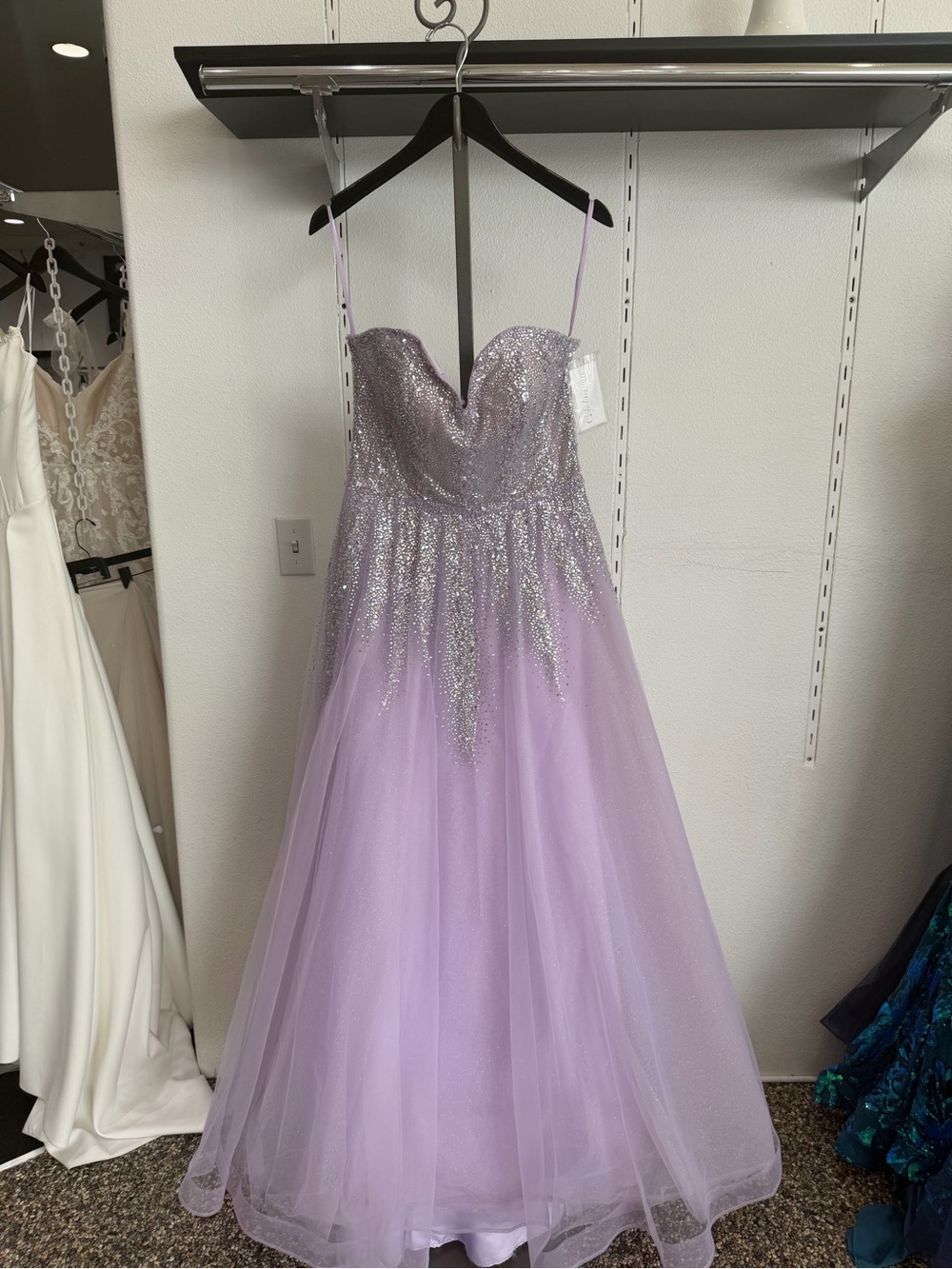 Allure Lavender Sparkle Prom Dress